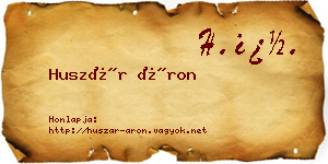 Huszár Áron névjegykártya